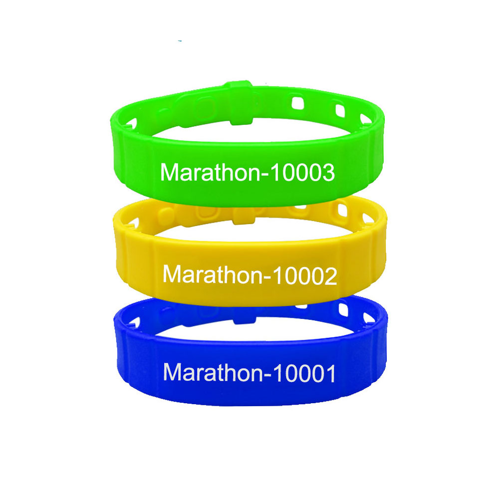 Passive Waterproof Adjustable Silicon Tag Bracelet Uhf RFID Wristband for Concert
