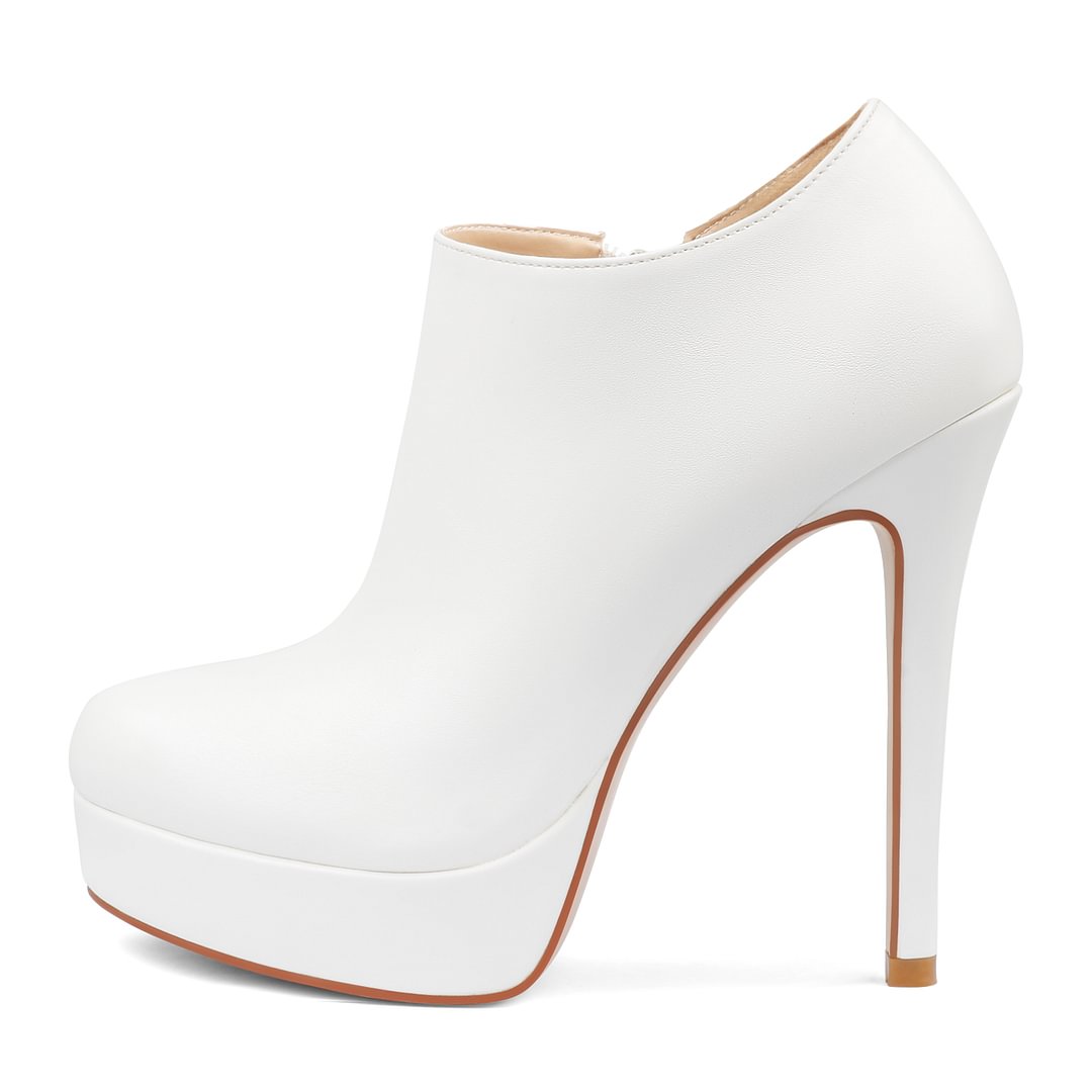 130mm Women's Ankle Boots High Heels Platforms Shoes Pointy Toe Sexy Boots-MERUMOTE