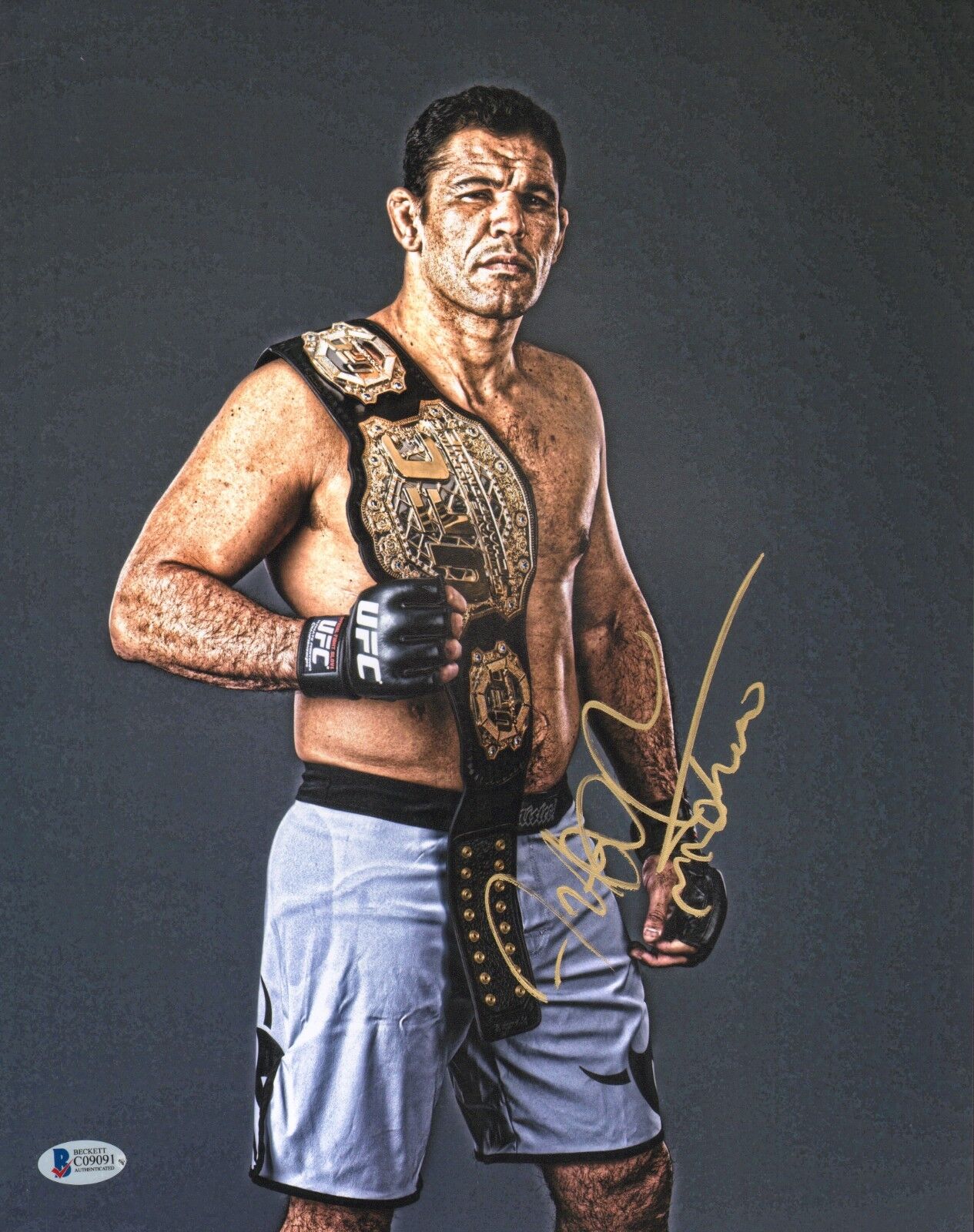 Antonio Rodrigo Nogueira Signed 11x14 Photo Poster painting BAS Beckett COA UFC 81 Belt Picture