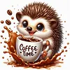 Coffee Hedgehog-11CT Stamped Cross Stitch 40*40cm/15.75*15.75in tapestrymarket