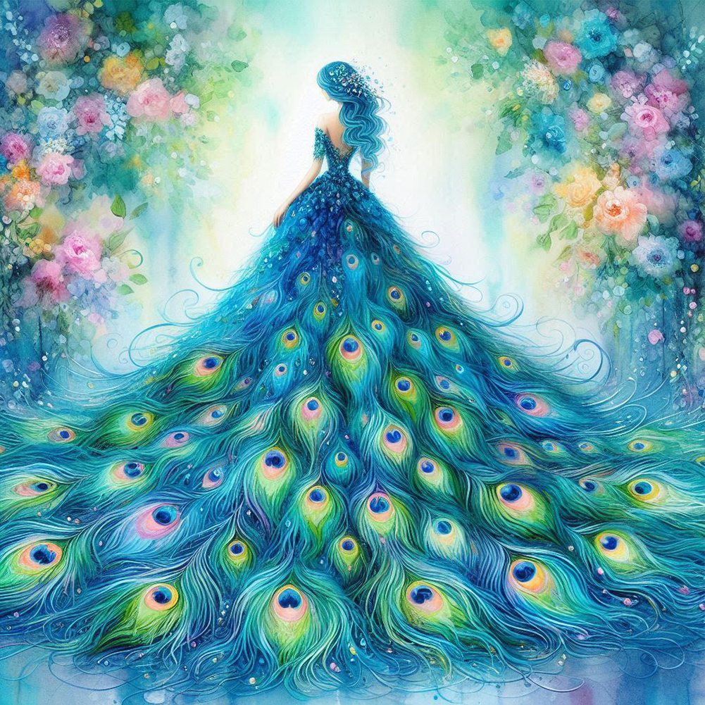 Kongyu Skirt 30*30cm(canvas) full round drill diamond painting