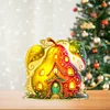 (US Local)Double Sided Special Shape Pear House Diamond Painting LED Light Ornaments