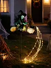 Halloween Witch Cauldron Garden Light for Lawn Porch Patio Walkway Entryway