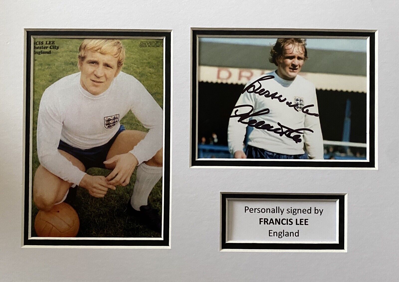 Francis Lee Genuine Hand Signed England Photo Poster painting In A4 Mount Display