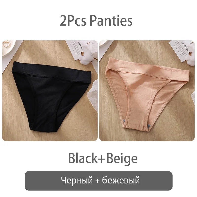 FINETOO Low-rise Women Panties Comfort Ladies Briefs Female Underpants Cotton Crotch Underwear Seamless Bikini Lingerie S-L New