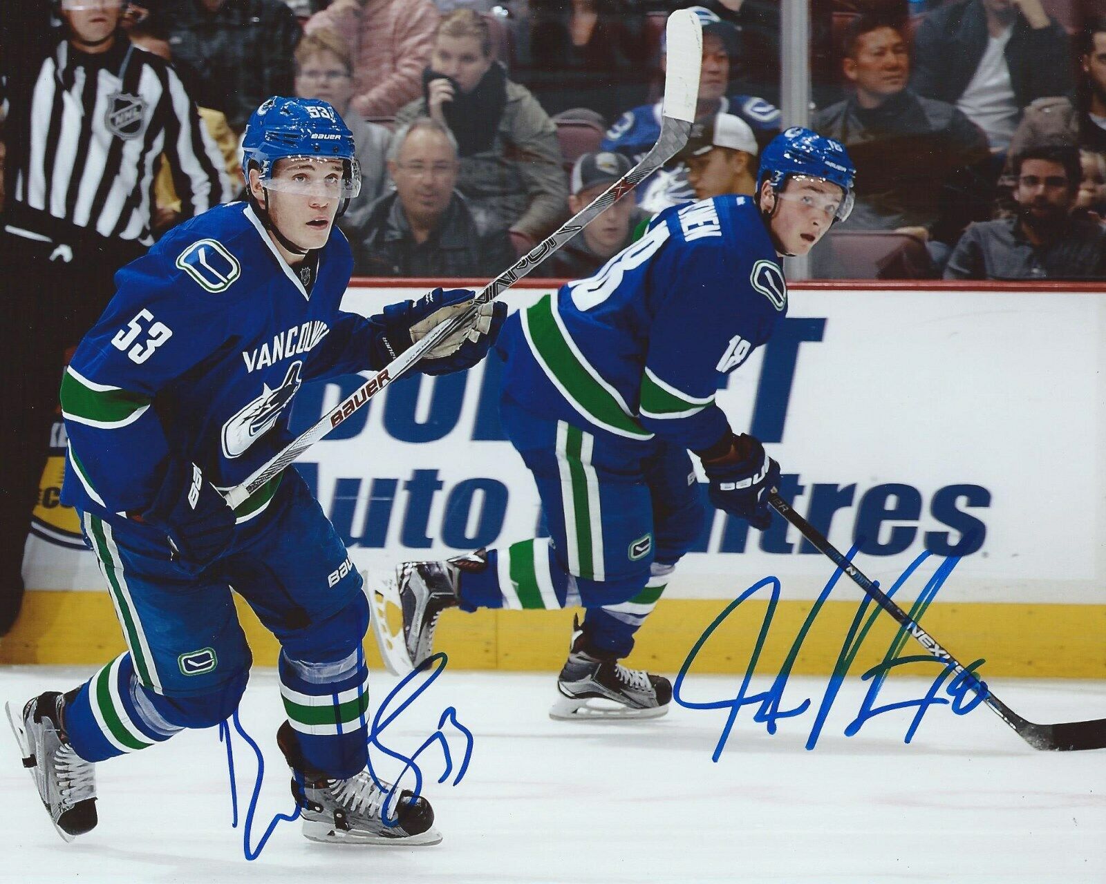 Bo Horvat & Jake Virtanen Signed 8x10 Photo Poster painting Vancouver Canucks Autographed COA