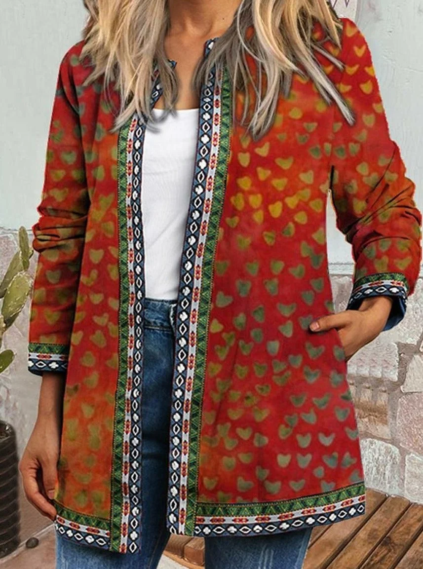 Casual Retro Ethnic Print Long-Sleeved Jacket | EGEMISS