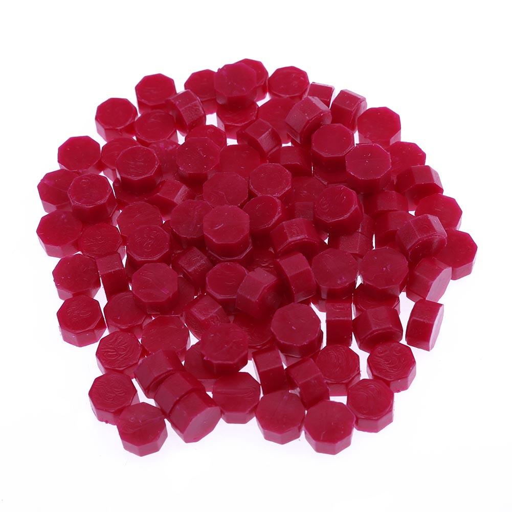 

100pcs Vintage Octagonal Sealing Wax, Wine red, 501 Original