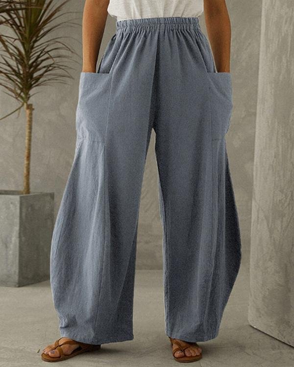Casual Loose Solid Color Pants - Chicaggo
