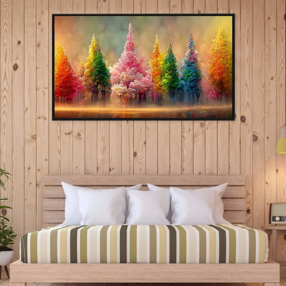 Diamond Painting - Full Round Drill - Painted Trees(80*40cm)