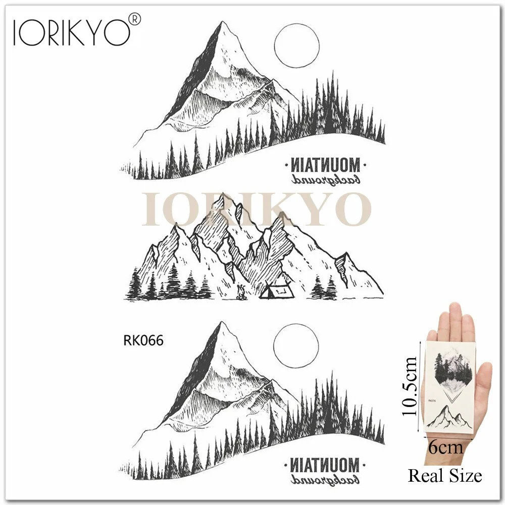 IORIKYO Sexy Watercolor Henna Flower Temporary Tattoo Stickers Women Arm Lotus Waterproof Tatoo Girls Fake Tattoo Small Chest