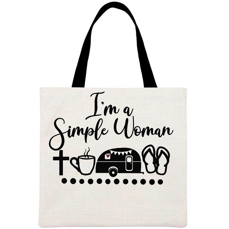 I m a simple woman Printed Linen Bag-Annaletters