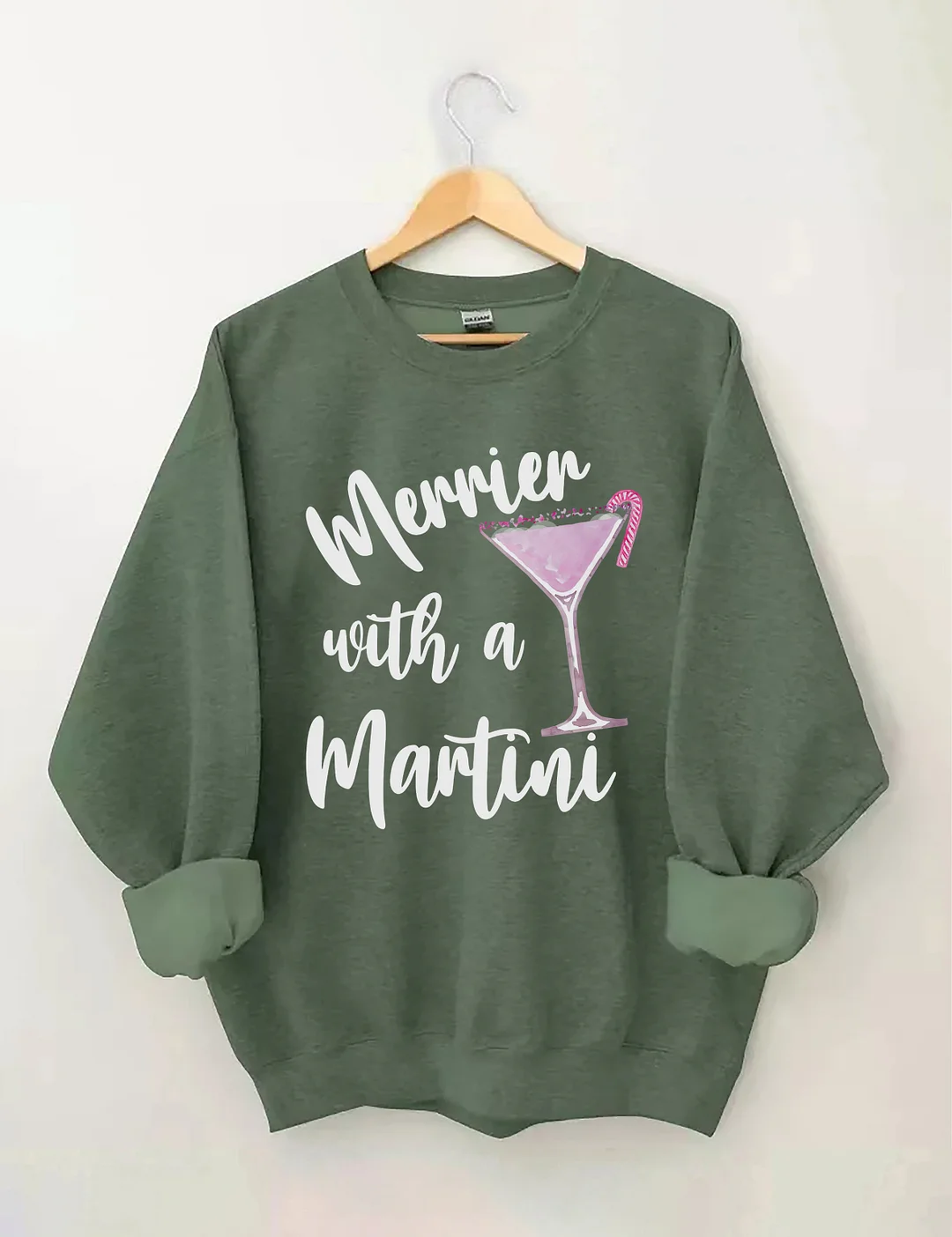 Merrier With A Martini Christmas Sweatshirt