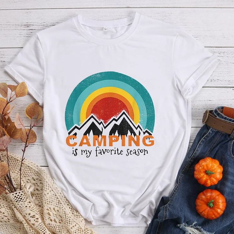AL™  Camping Mountain rainbow T-shirt Tee -00897-Annaletters