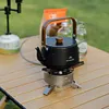 1.1L Teapot Coffee Pot with Wood Handle Aluminum Alloy Tourist Cookware Supplies