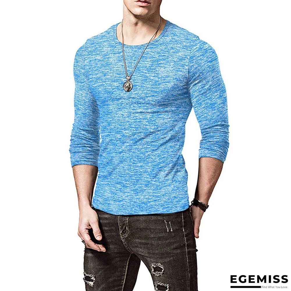 Men's Bottom Shirt Round Collar Long Sleeve T-shirt Men's Shirt jerseys | EGEMISS