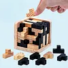 Jeu de casse-t&ecirc;te en forme de cube en bois 3D