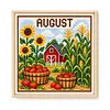 Stamped Cross Stitch Kit for Adults August Sunflower 14CT 40x40cm tapestrymarket