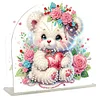 DIY Rose Bear Acrylic Diamond Painting Napkin Holder Desktop Ornaments
