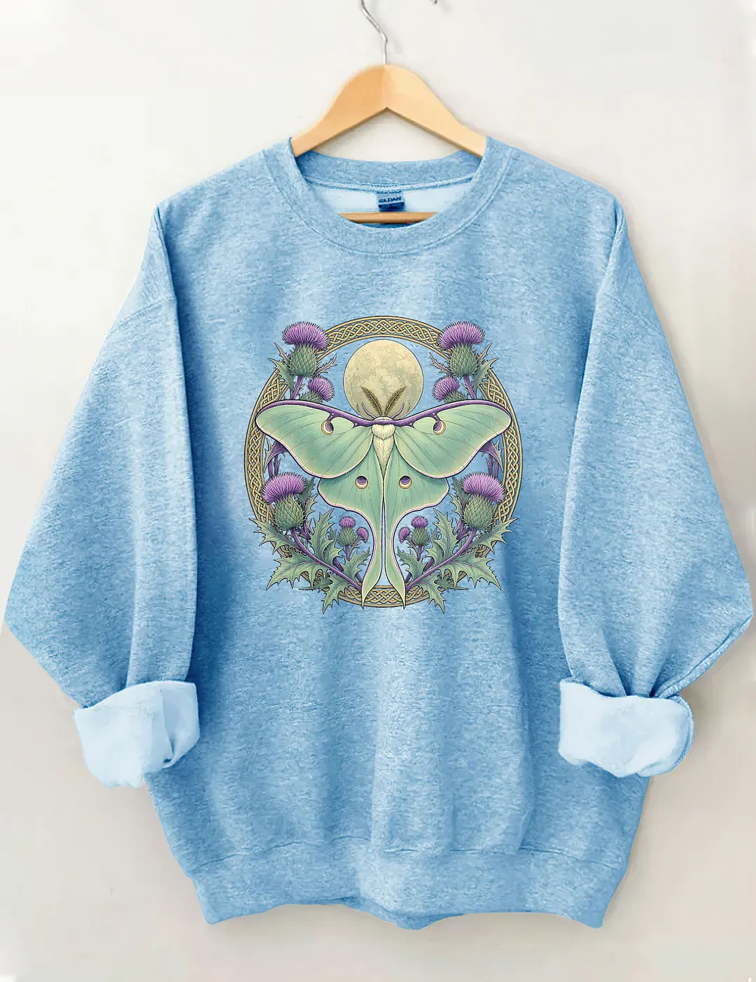 Scottish Thistle Luna Moth Sweatshirt