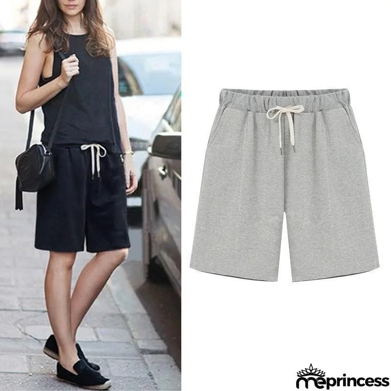 Large Size Elastic Waist Loose Shorts Pant