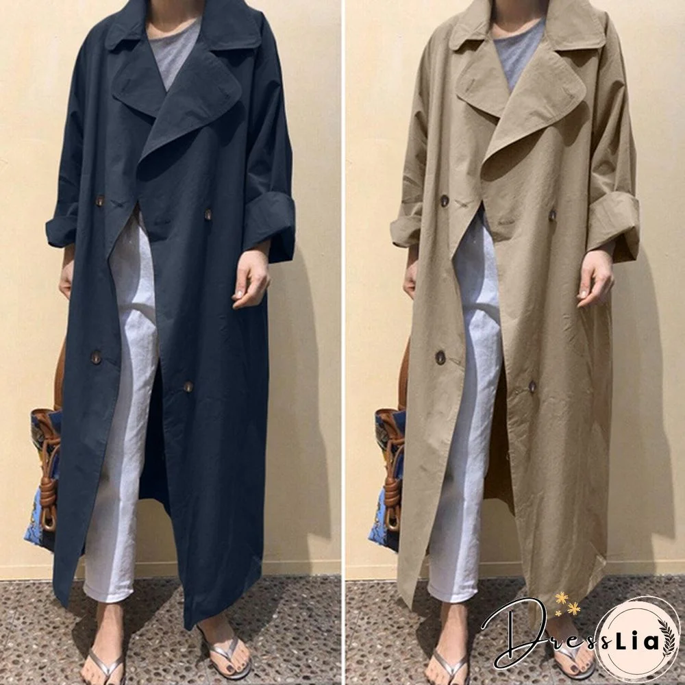 ZANZEA Women Autumn Long Sleeve Casual Elegant Trench Coat Clubbing Windbreaker