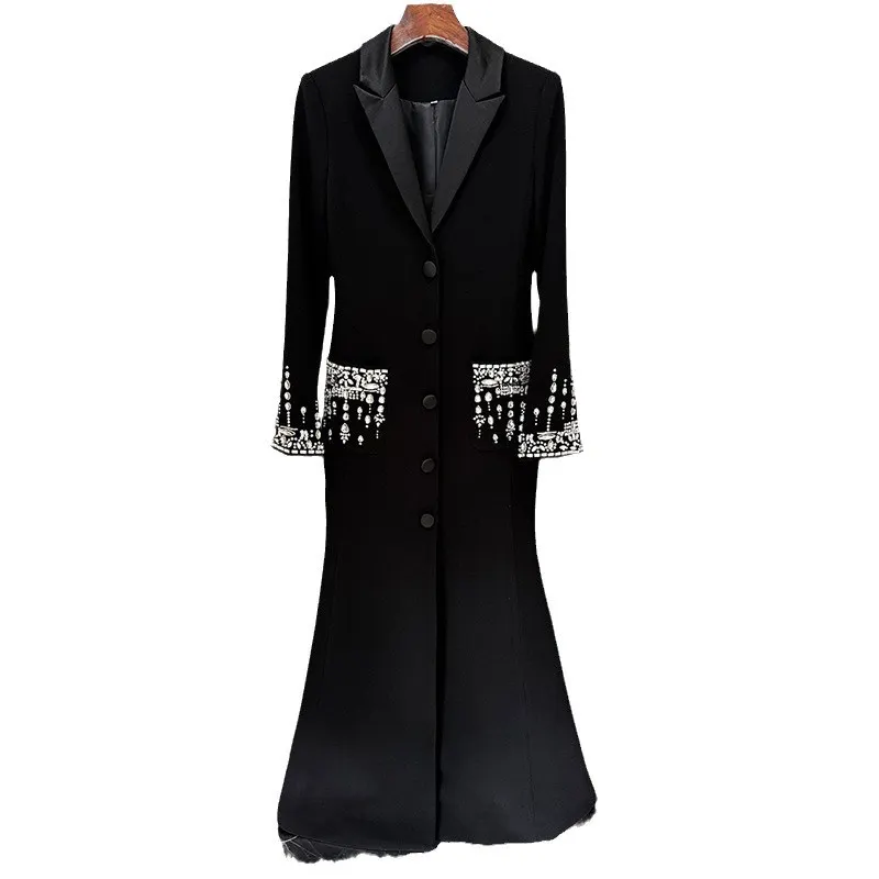 Nigikala Nigikala Star Fashion Heavy Industry Nails And Studded Suit Dress Dress Fishtail Dress