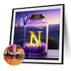 Diamond Painting -DIY Round Drill Butterfly Letter N(40x40cm)