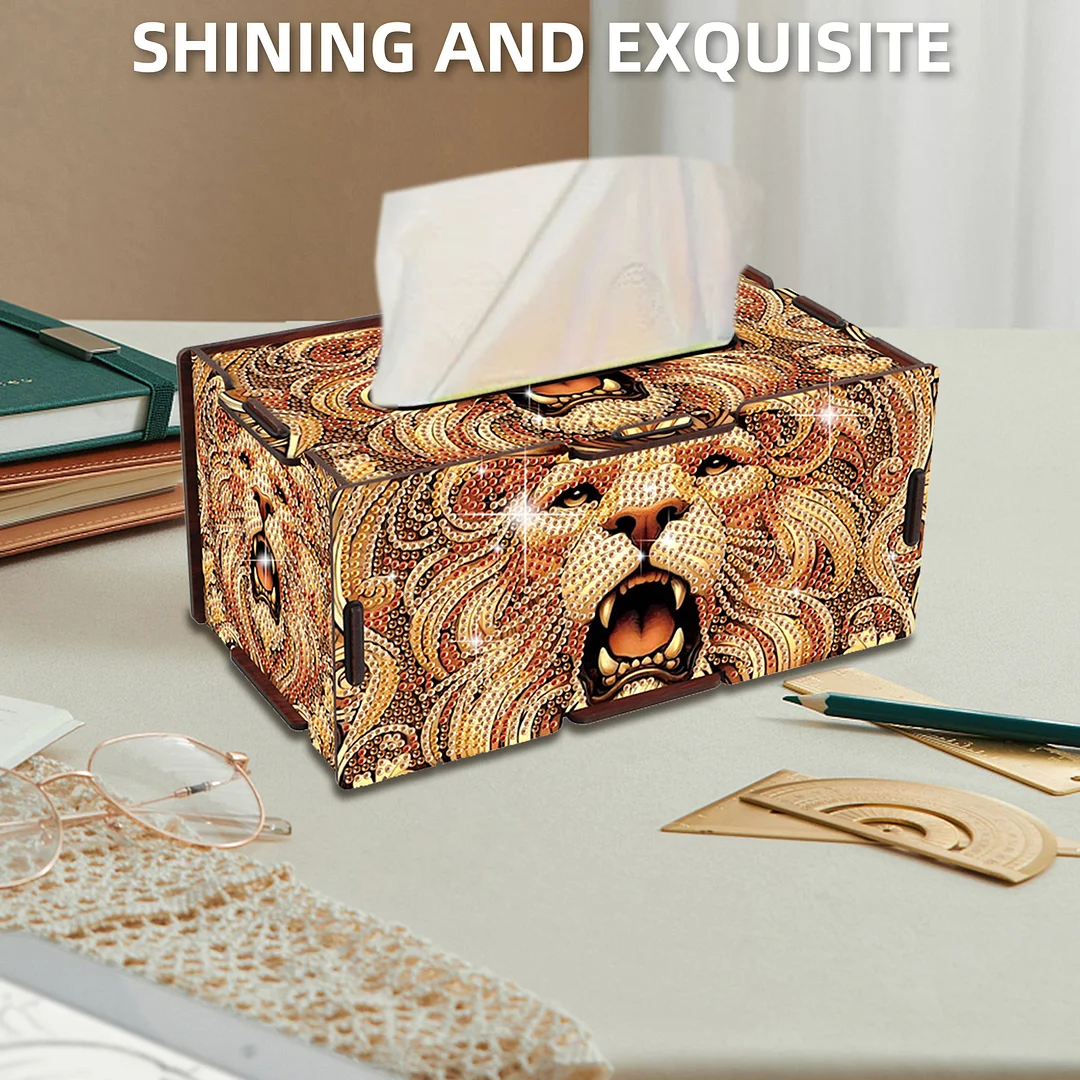 Wooden Diamond Painting Tissue Box for Home and Office Decoration (ZJH023)
