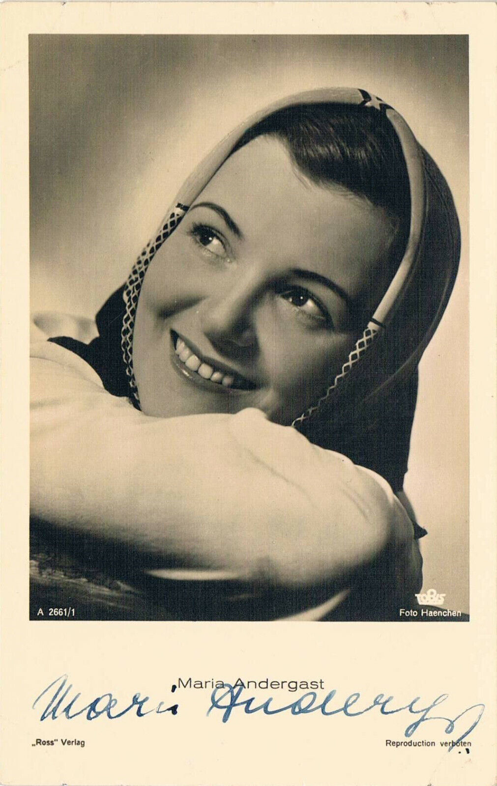 Maria Andergast 1912-95 genuine autograph signed Photo Poster painting 3.5x5.5