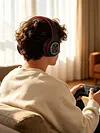 Bluetooth-compatible 5.3 Wireless Over Ear Headset with Colorful LED Lights Wireless Headphones HiFi Stereo Headphones for Classroom Home Office PC Mobile Phone Adults