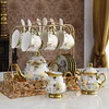 Porzellan Tassen Set mit Untertassen f&uuml;r Kaffee - Set 6tlg MONDENO