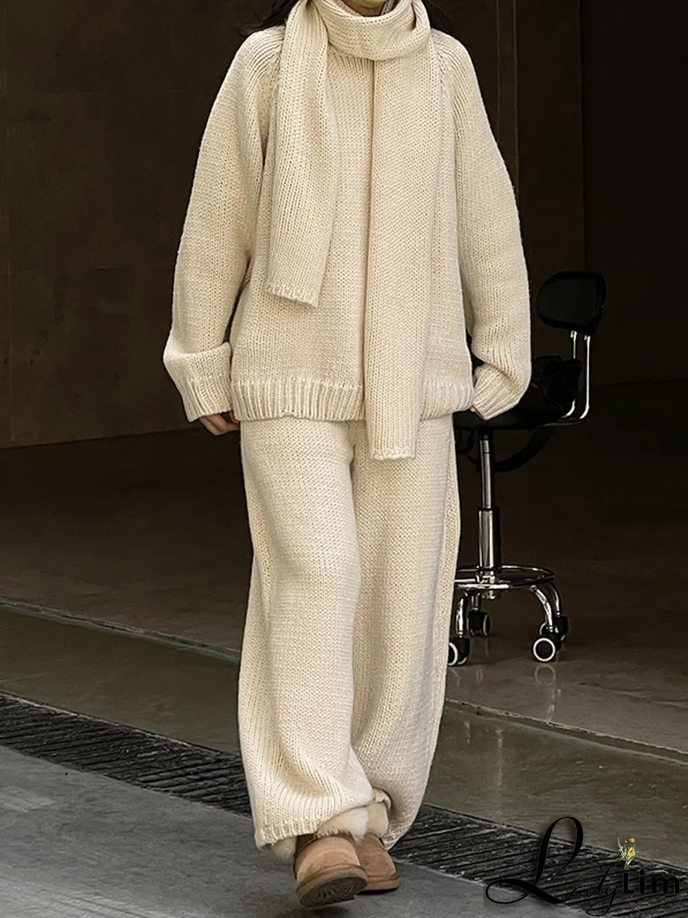 Casual Loose Wide Leg Solid Color Pants
