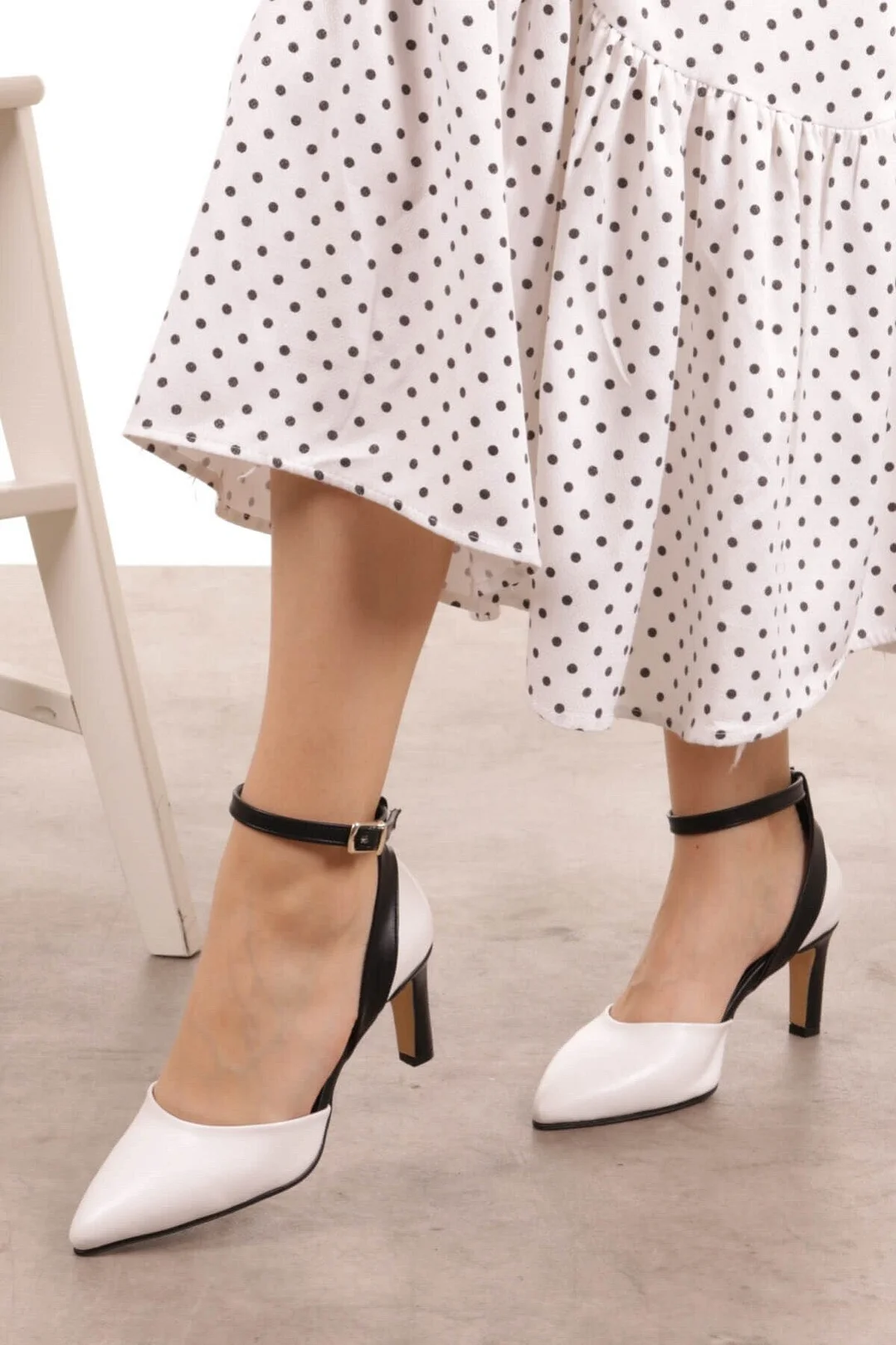 Mio Gusto Brand Luna Skin, White, Tan Colors High Quality 6Cm Heel Height Women 's Fashion Pumps