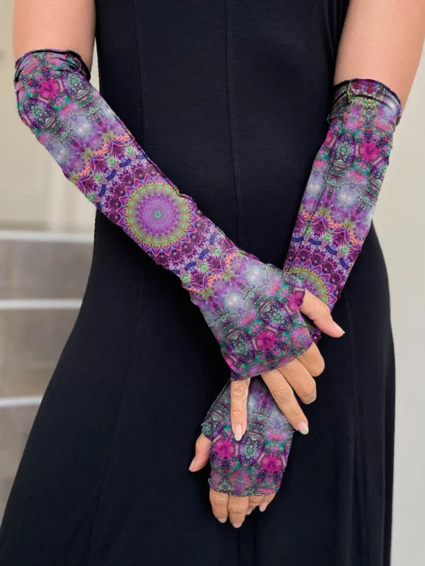 Retro floral sleeve decoration fingerless sleeve gloves sun protection