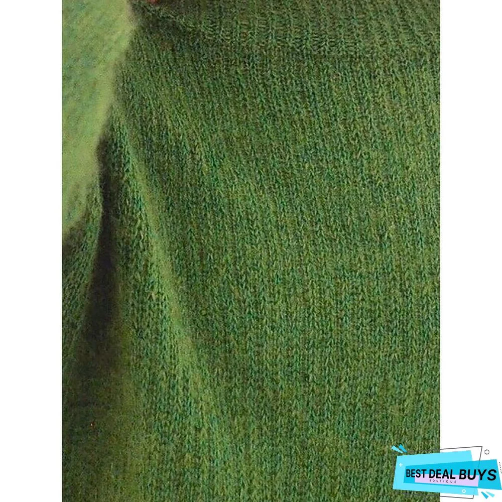 Solid Knitted Plus Size Pullovers Jumpers Sweaters