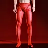 Men's Ultra Thin Oil Shiny Silky Glossy Cool Feeling Sexy Black Solid Nylon Stocking with Snagging Resistance