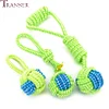 Transer Pet Supply Dog Toys Dogs Chew Teeth Clean Outdoor Traning Fun Playing Green Rope Ball Toy For Large Small Dog Cat 71229