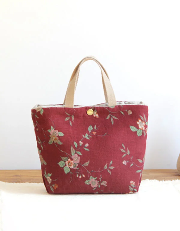 Vintage Floral Mini Canvas Bag