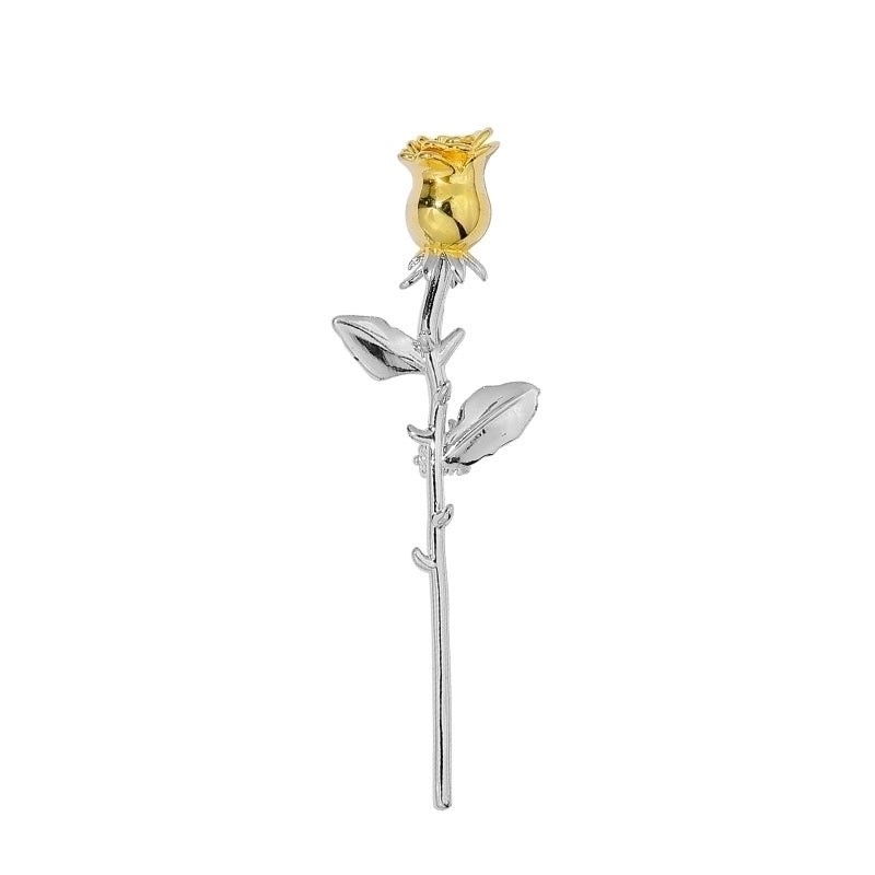 Elegant Minimalist Pin Rose Flower Alloy Plating Women’s Brooches