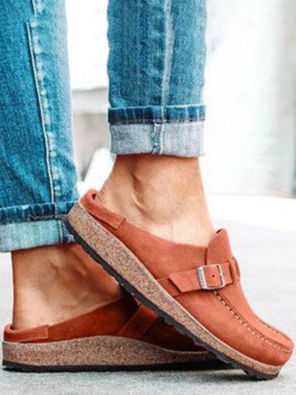 Women's casual suede all-match half-pull bean shoes