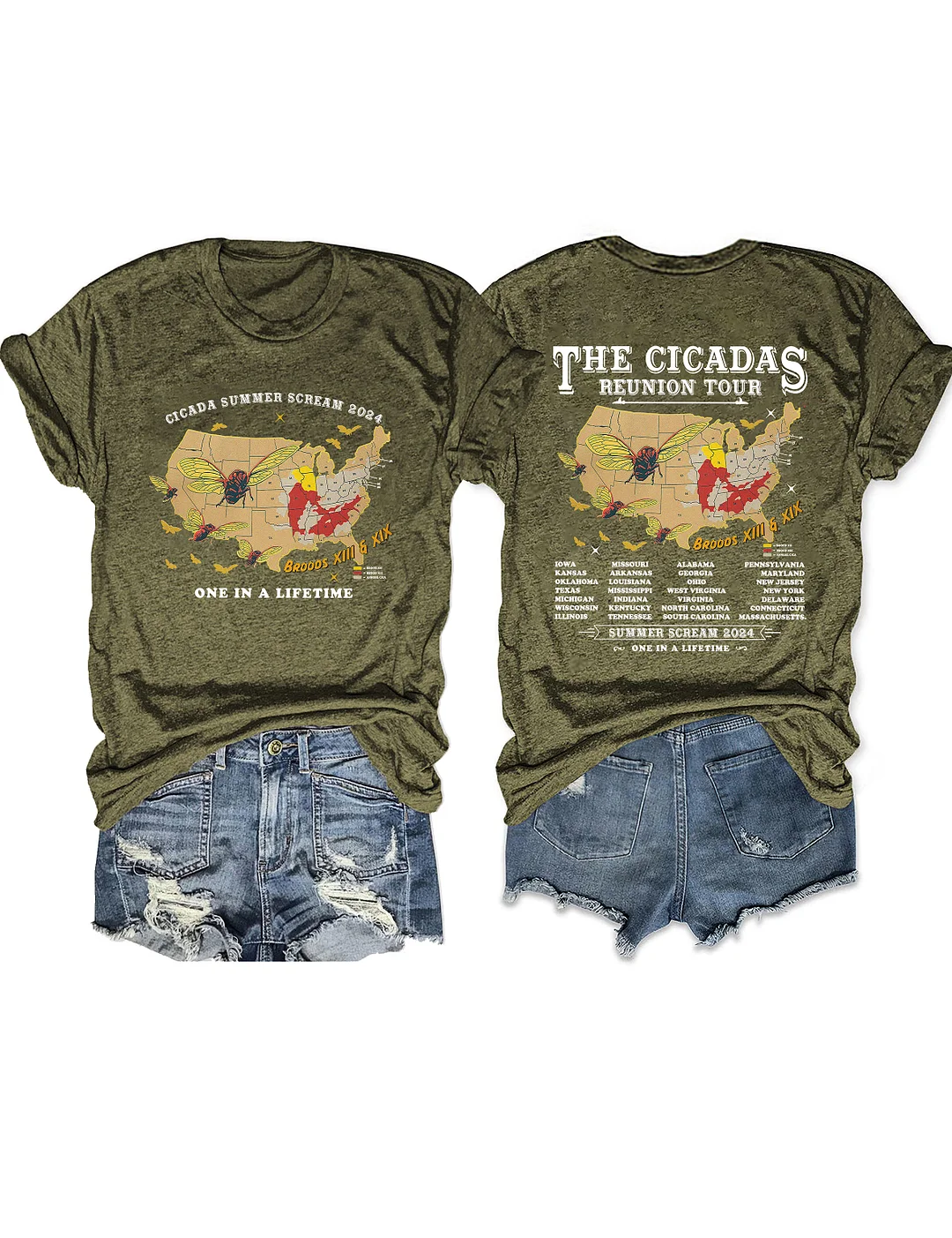 Cicadas Summer Scream Reunion Tour 2024 T-shirt