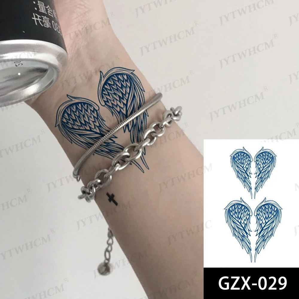Sdrawing Stickers Semi-permanent Plant Lasting Tattoo Blue Henna Lace Flower Arm Non-reflective Herbal Juice Tattoo Waterproof