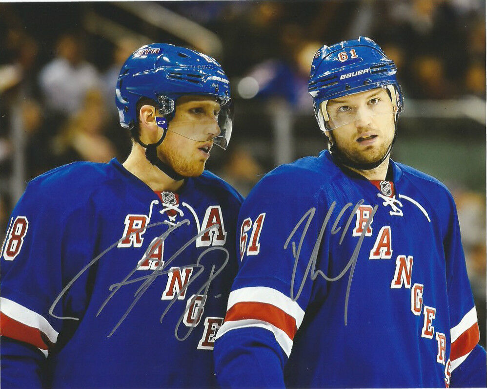 New York Rangers Rick Nash Marc Staal Autographed Signed 8x10 Photo Poster painting COA