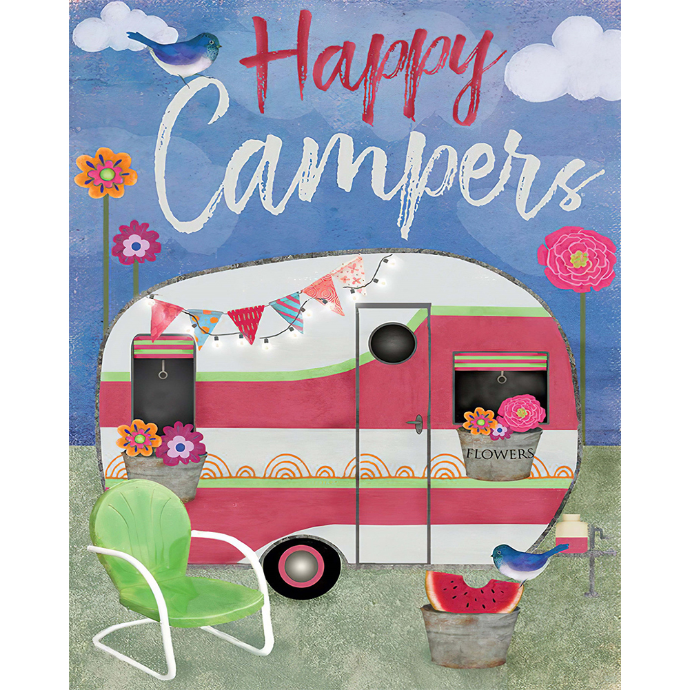 

Happy Camper - Round Drill Diamond Painting - 30*40CM, 501 Original
