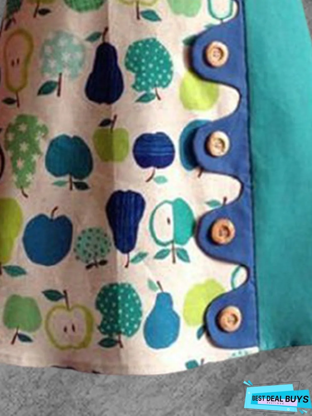 Lake Blue Vintage Casual Printed A-Line Skirt