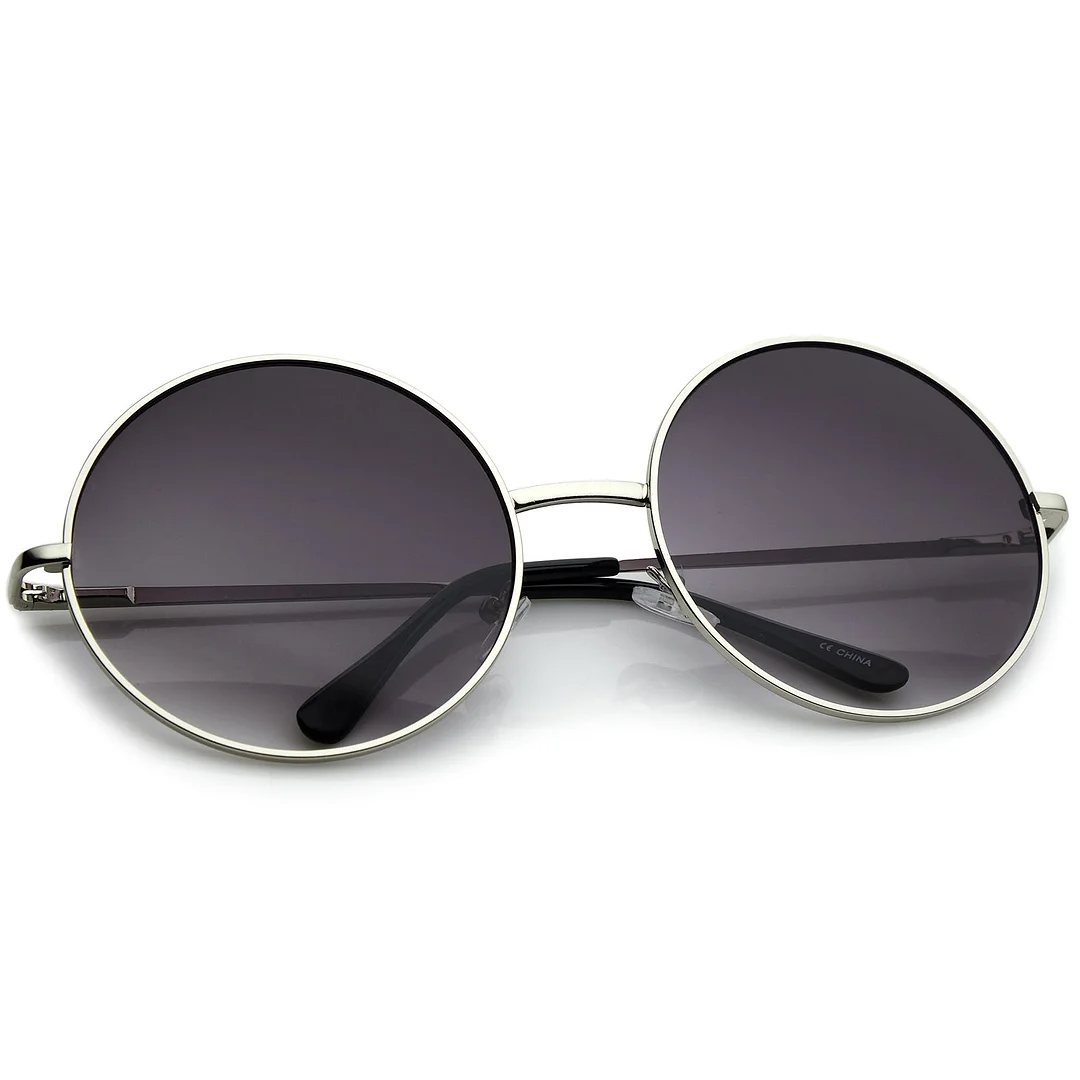 Super Large Oversize Slim Temple Round glasses 61mm