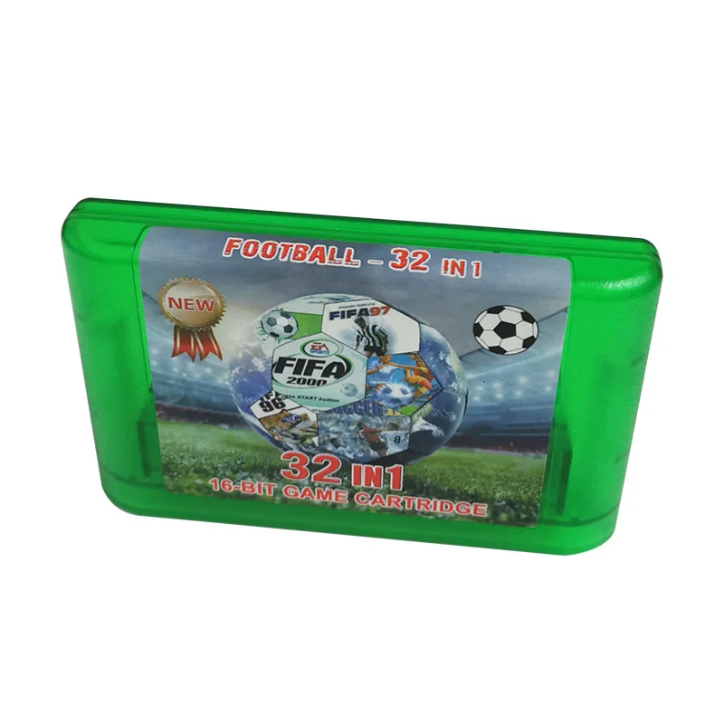 16 Bit Game Cartridge - 32 IN 1 FOOTBALL Classic Collection Genesis/MEGA DRIVE Remix Mulit Cart - Region Free
