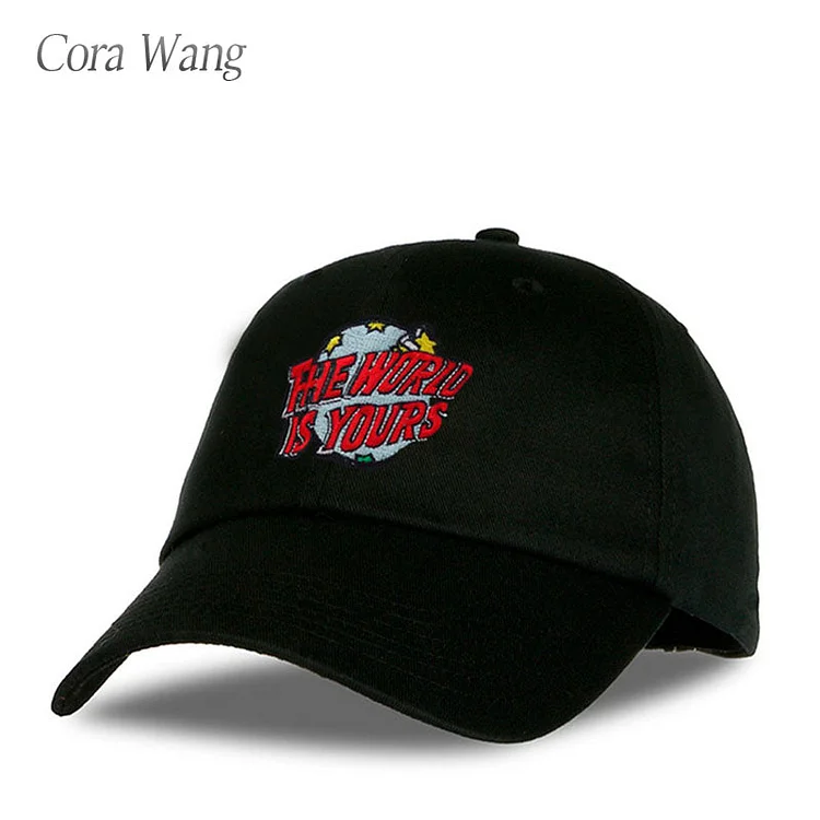 New Brand The World Is Yours Embroidery Dad Hat men Women  Cot Baseball Cap  ADJUSTABLE BUCKLE RETRO