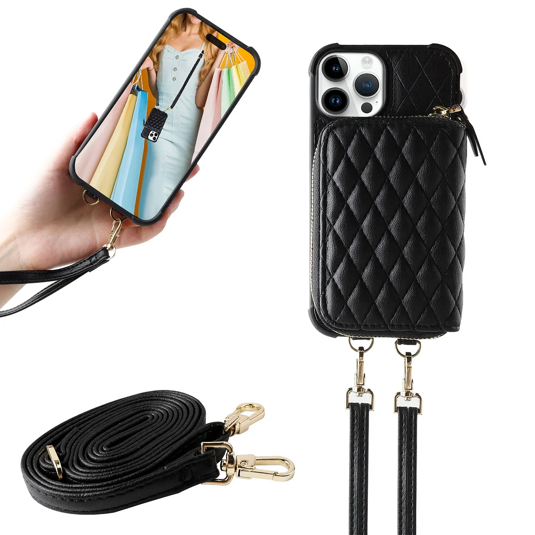 MONASAY Zipper Wallet Case Fit for iPhone 15 Pro Max